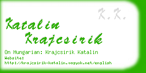 katalin krajcsirik business card